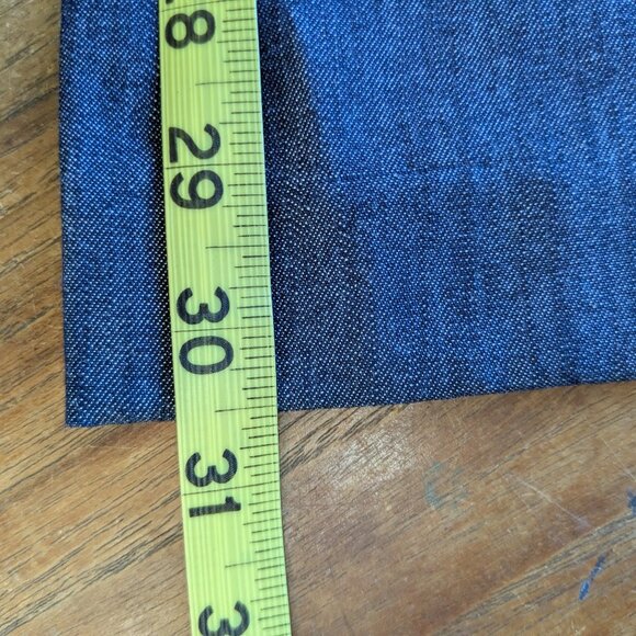 Garnet Hill NWOT Denim Cotton Wide Leg Trouser Pants Jeans Size 10 Petite Modern - Picture 9 of 10